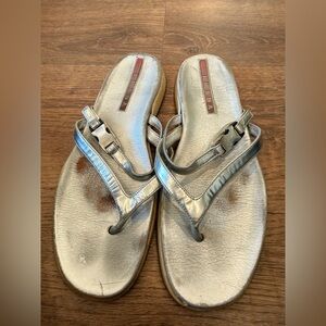 Prada Sport Silver Metallic Sandals